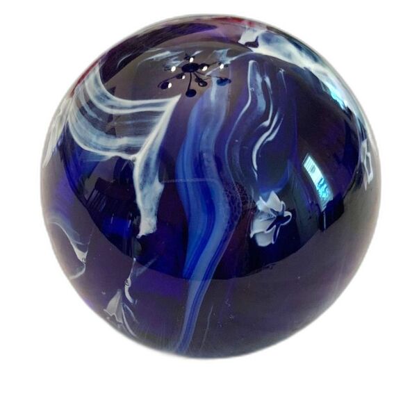 Glass Eye Studio Art Glass Millefiori Paperweight Cobalt‎ Blue 6" Diameter - Picture 3 of 7